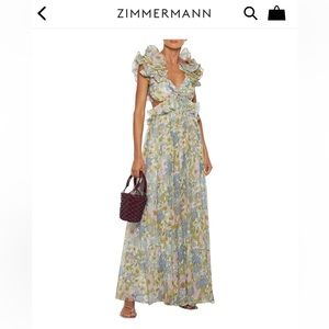 Zimmermann super eight  cutout floral dress size US 6 designer tag size 2